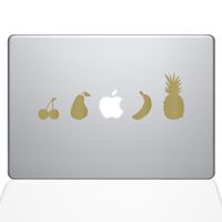 The Decal Guru Fruit Lineup MacBook Decal Vinyl Sticker - 15" MacBook Pro (2015 & Older) - Gold (1336-MAC-15P-G)
