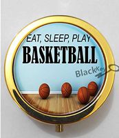 BlackKey Eat Sleep Play Basketball Quote 3-Compartment Decorative Pocket Gift Box Case Organizer for Pill, Color 2 -160