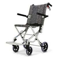 wheelchair Elderly wheelchair Travel wheelchair trolley Adult wheelchair Portable wheelchair Folding light Can bear 60 kg (Color : Gray, Size : 527488cm)