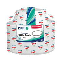 [100 Count] Plasti Plus Disposable Plastic White 12 oz Heavy Weight Soup Bowls, Great For Weddings, Home, Office, School, Party, Picnics, Take-out, Fast Food, Outdoor, Events, Or Every Day Use,