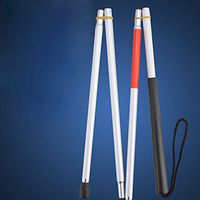 Wanson Blind Cane Outdoor Guide Blind Cane Aluminum Folding Cane White Cane Size 120Cm