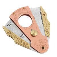 MAOLAOBAN Cigar Cutter Lock System Antiqued Bronze, Stainless Steel - Double Guillotine Cigar Cutter, Cigar Cutter in Titanium
