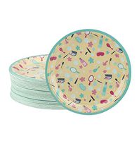Disposable Plates - 80-Count Paper Plates, Spa Party Supplies for Appetizer, Lunch, Dinner, and Dessert, Kids Birthdays, 9 x 9 inches