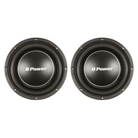 Q Power Deluxe 10 Inch Shallow Mount 1000 Watt Flat Car Subwoofer (2 Pack)