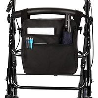 SupreGear Rollator Bag, Lightweight Durable Nylon Universal Fit Organizer Carry Bag Travel Tote Walker Accessories Bag for Any Walker Style Rollator Wheelchair Transport Chair