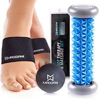Foot Massager Roller Ball & Arch Support - Relieve Plantar Fasciitis, Foot Arch Pain, Heel, Muscles, Stress, Flat Feet, High Arches - via Relaxation Reflexology Acupressure & Copper Compression Braces