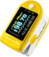Facelake FL-350 Pulse Oximeter with Carrying Case & Batteries & Lanyard, Yellow