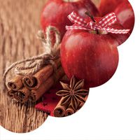 Round Napkins Christmas Apples with Cinnamon 24 pcs