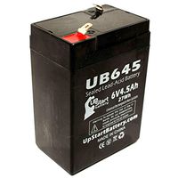 Replacement for Skytech Sc46 SC46 Battery - Replacement UB645 Universal Sealed Lead Acid Battery (6V, 4.5Ah, 4500mAh, F1 Terminal, AGM, SLA) - Includes Two F1 to F2 Terminal Adapters