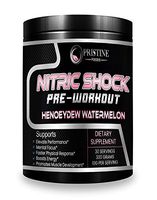 Pristine Foods Nitric Shock Pre-Workout | Honeydew Watermelon Flavored | Promotes Lean Muscle Growth | Promotes Tissue Repair | Enhanced Performance | 300 Grams (Nitric Shock Pre-Workout Watermelon)