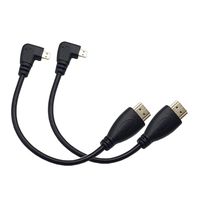 Seadream 2pcs 8 inch 90 Degree Right Angle Micro HDMI Male To HDMI Male Cable Connector (2pcs right angled)