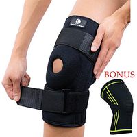 Support-n-Brace Large Knee Brace + Bonus Compression Knee Sleeve Pads for Men & Women - Wrap Either Knee Pain - Meniscus Tear- Arthritis - ACL/PCL Injuries, Sports Protector & stabilizer