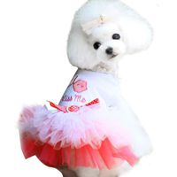 Howstar Pet Clothes, Cute Puppy Dress Kiss Printed Dog Shirt Princess Apparel Girl Dog Clothes Outfit (Pink, XS)