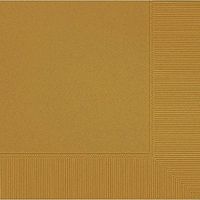 Gold 3-Ply Dinner Napkins | Pack of 20 | Party Supply