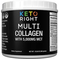 Keto Multi Collagen Protein Powder + MCT Oil Powder. 10,000mg Grassfed Collagen Peptides + 5000mg MCT Oil Powders. 2:1 Perfect Ratio. Zero Carb for Ketogenic Diet