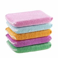 YingYing Bath and Clean Kitchen Cleaning Dish Washing Up Sponge Scrubber Bamboo Fiber Cute Colorful