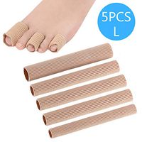 ZTL 5PCS Toe Cushion Tube 5.9" Toe Tubes Sleeves Protectors with Gel Lining for Cushions Corns, Blisters, Calluses, Toes and Fingers (Large, 0.78" Diameter)