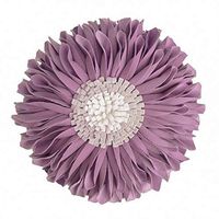 JWH Handmade 3D Flowers Accent Pillow Round Sunflower Cushion Decorative Pillowcase with Pillow Insert Home Sofa Bed Living Room Decor Gift 12 Inch / 30 cm Velvet Purple