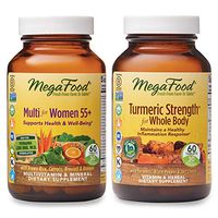 MegaFood, Multi for Women 55+ and Turmeric Strength for Whole Body Supplement Bundle, Supports Healthy Energy Levels and Well-Being (60 Tablets Each)