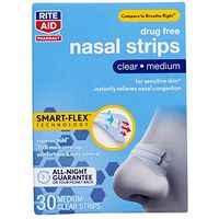 Rite Aid Clear Nasal Strips, Medium - 30 Nose Strips | Snoring Aid | Congestion Relief