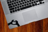 Yadda-Yadda Design Co. Heart Hands - Trackpad/Keyboard - Vinyl Decal (Color Variations Available) (Black)