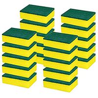 WhopperIndia Heavy Duty Scrub Sponges Non-Scratch Kitchen Sponges Natural Sponges Kitchen Dish Sponge Dual-Sided Scrubber - Effortless Cleaning Eco Friendly Scrub Pads for Dishes - (20 Pack)