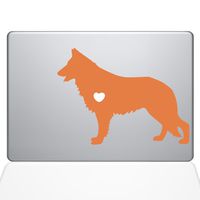 The Decal Guru I Love My German Shepherd Decal Vinyl Sticker, 13" MacBook Air, Orange (1381-MAC-13A-P)