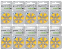 60 X Size P10 Powerone Hearing Aid Batteries