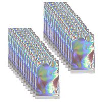 Orityle Hologram Aluminum Foil Self-Adhesive Bag Food Grade Stoarge Pouches Snack Accessories Gift Package Bag(20Packs, 9.1 x 12.8in + 1.6in)