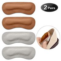 Heel Cushion Inserts - EQARD Heel Grips Pads Liner for Loose Shoes,Premium Leather Heel Protectors Anti Blisters,Shoe Inserts for Women Men (2 Pairs)