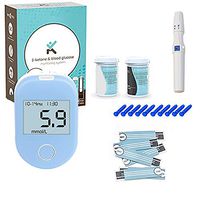 Testing Kit | Blood Glucose Meter, 50 Blood Glucose Test Strips, 1 Lancets, 1 Lancing Device, User Manuals and Pouch, Monitor Your Ketogenic Diet