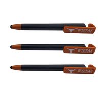 3-in-1 NBA, NFL and NCAA Licensed Stylus/Pen/Phone Stand - 3 Pack (Texas Longhorns)