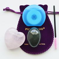 Nephrite Jade Egg Yoni Egg for Kegel Exercises and Heart Shaped Rose Quartz, Bundle