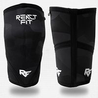 REACT FIT 7mm SBR Neoprene Knee Sleeves (1 Pair) Support & Compression for Weightlifting, Powerlifting, Crossfit, Training, WOD, Gym, Workout, Sports, Squats, Injury Protection (Medium, Punisher)
