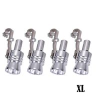 Jessie storee Turbo Sounder Maker 4Pack Exhaust Pipe Oversized Roar Simulator Car Sound Auto Loud Whistle Modified Turbine Aluminum Tailpipe Valve Sound Wave Fried Street (XL:2.2"-3.35", Silver)