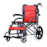wheelchair Lightweight Folding Ultra Lightweight, Height Adjustable Seat, Ultra Light Manual Medical, with handbrake, Detachable Pedal Medical