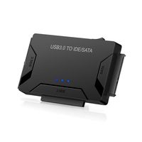 USB 3.0 to SATA/IDE Adapter with Universal 2.5"/3.5" Hard Drive Disk Converter for HDD/SSD & IDE HDD, Support 6TB and One-Touch Backup, Include 12V 2A Power Adapter USB 3.0 Cable for Laptop