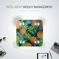 Bluetooth Fat Scale Cartoon Cute Pineapple Fruit Painting Weight Scale Body Fat Composition Monitor Analyzer with Smartphone App for Body Management-396 Lbs