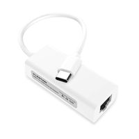 LENTION USB C to 10/100M Ethernet Adapter, RJ45 LAN Network Extender Compatible MacBook Pro 13/15/16 (Thunderbolt 3), MacBook 12, Mac Air 2018 2019, Chromebook, Surface Book 2/Go, More (White)