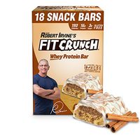 FITCRUNCH Snack Size Protein Bars | Designed by Robert Irvine | World’s Only 6-Layer Baked Bar | Just 3g of Sugar & Soft Cake Core (18 Snack Size Bars, Cinnamon Twist)