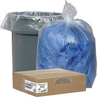 Nature Saver Recycled Clear Trash Can Liners, 45 Gallon, 1.50 Mil