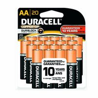 Duracell MN15RF20Z22 CopperTop Alkaline-Manganese Dioxide Battery Mega Pack, AA Size, 1.5V (Pack of 20)