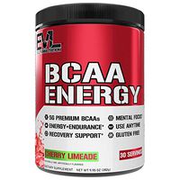 Evlution Nutrition BCAA ENERGY– Essential BCAA Amino Acids & Energizers for Anytime Energy, Performance, Immune Support, Muscle Building, Recovery, Vitamin C & B, Pre Workout, 30 Serve, Cherry Limeade
