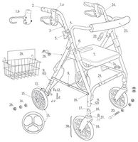 Replacement Folding Hinge Assembly - for Drive Rollator Model 750N - D-Lite Rollator