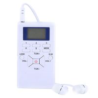 Fosa Mini Portable LCD FM Radio Digital Signal Processing Wireless Receiver With Earphone (White)