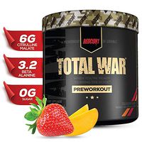 Redcon1 Total War - Pre Workout, 30 Servings, Boost Energy, Increase Endurance and Focus, Beta-Alanine, 350mg Caffeine, Citrulline Malate, Nitric Oxide Booster - Keto Friendly (Strawberry Mango)