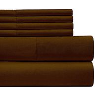 Egyptian Home Collection 1800 Series Luxury Deep Pocket Bed Sheet/Twin Size/Brown