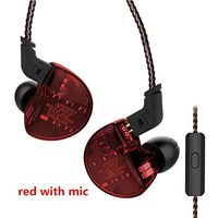 KZ ZS10 in Ear Headphones 10 Drivers 4BA+1Dynamic Armature Earbuds HiFi Bass Headset (Red with Microphone)