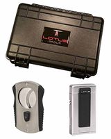 Ambassador Colussus 80 Ring Gauge Cutter Gift Set Chrome Lighter 5 Count Travel Humidor in an Attractive Gift Box Warranty