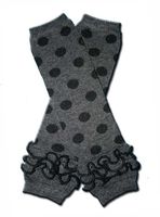 GRAY WITH BLACK POLKADOTS - RUFFLE DOTS - Sweet Baby Leggings/Leggies/Leg Warmers for Cloth Diapers by BubuBibi
